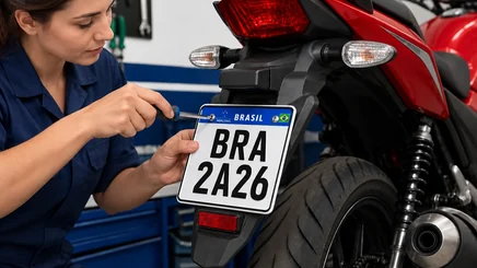 Placa Mercosul para Moto