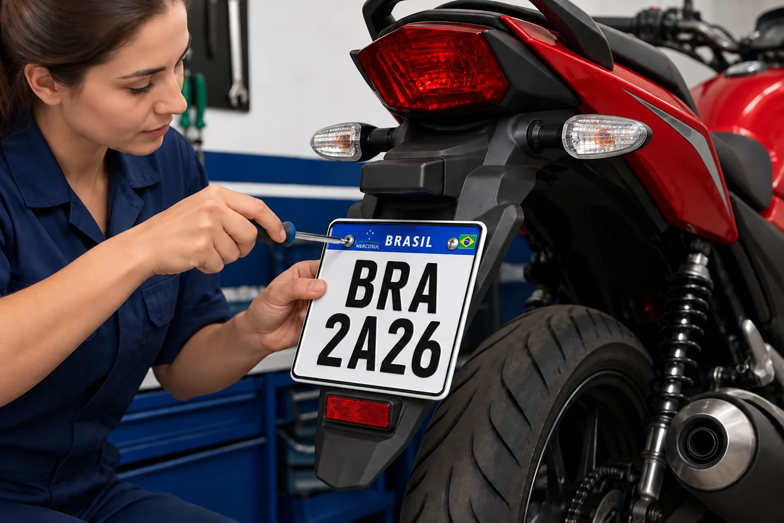 Placa Mercosul para Moto